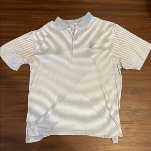 Winged Foot - Peter Millar Light Blue Striped Polo Shirt